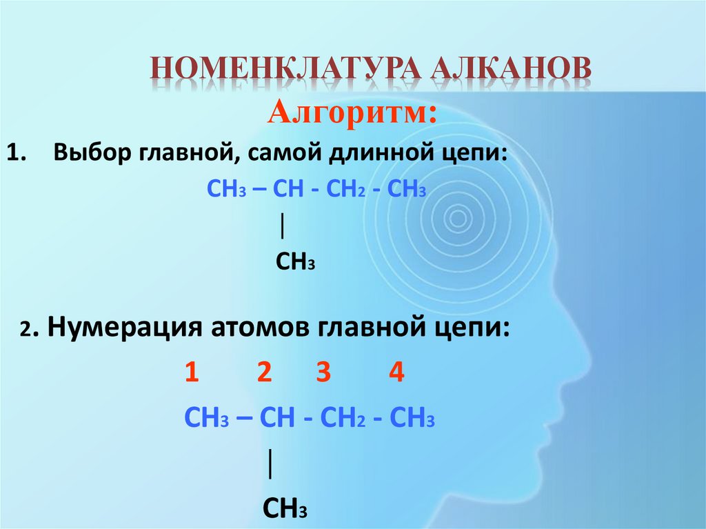 НОМЕНКЛАТУРА АЛКАНОВ