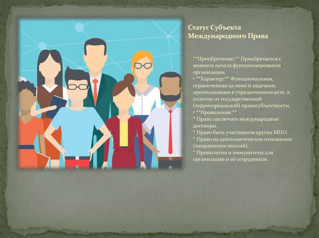 Статус Субъекта Международного Права