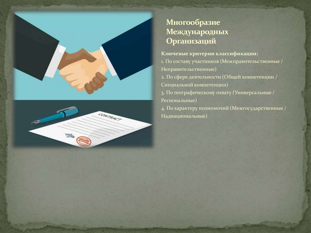 Многообразие Международных Организаций