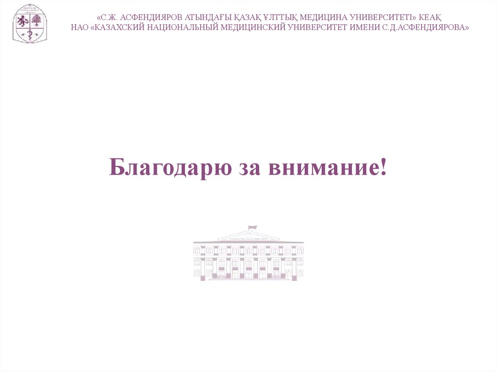 «С.Ж. АСФЕНДИЯРОВ АТЫНДАҒЫ ҚАЗАҚ ҰЛТТЫҚ МЕДИЦИНА УНИВЕРСИТЕТІ» КЕАҚ  НАО «КАЗАХСКИЙ НАЦИОНАЛЬНЫЙ МЕДИЦИНСКИЙ УНИВЕРСИТЕТ ИМЕНИ