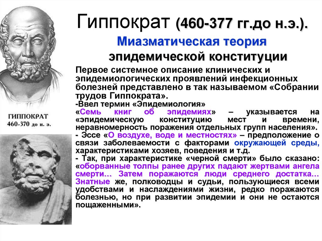 Гиппократ (460-377 гг.до н.э.).