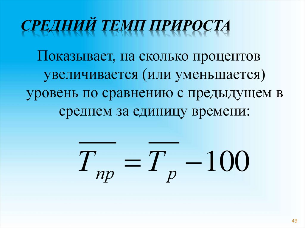 Средний темп прироста