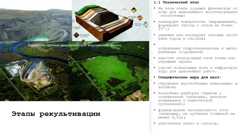 Этапы рекультивации