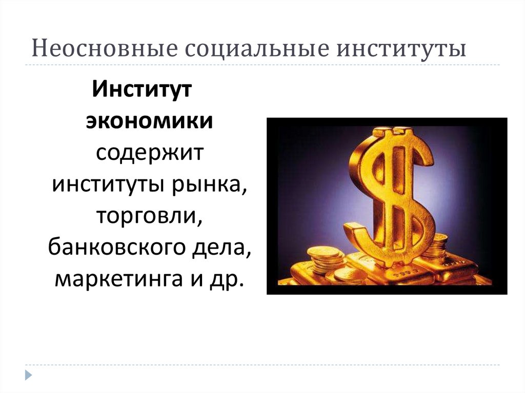 Неосновные социальные институты