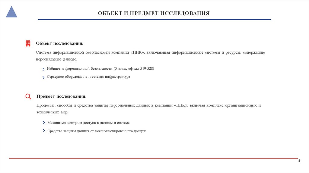 ОБЪЕКТ И ПРЕДМЕТ ИССЛЕДОВАНИЯ