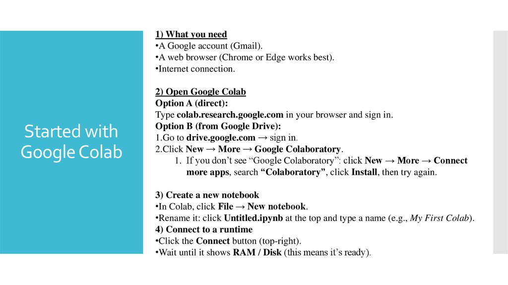 Started with Google Colab