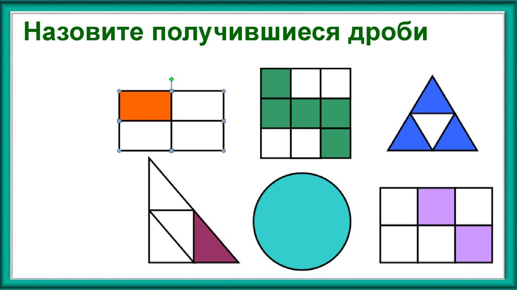 Назовите получившиеся дроби
