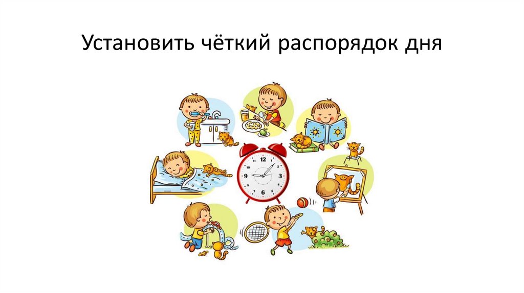 Установить чёткий распорядок дня