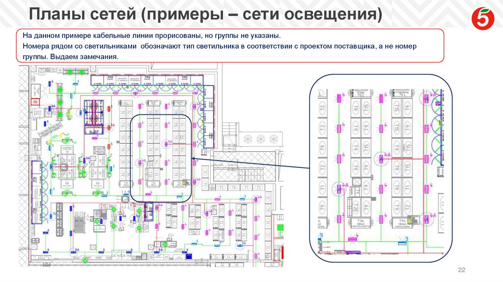 Планы сетей (примеры – сети освещения)