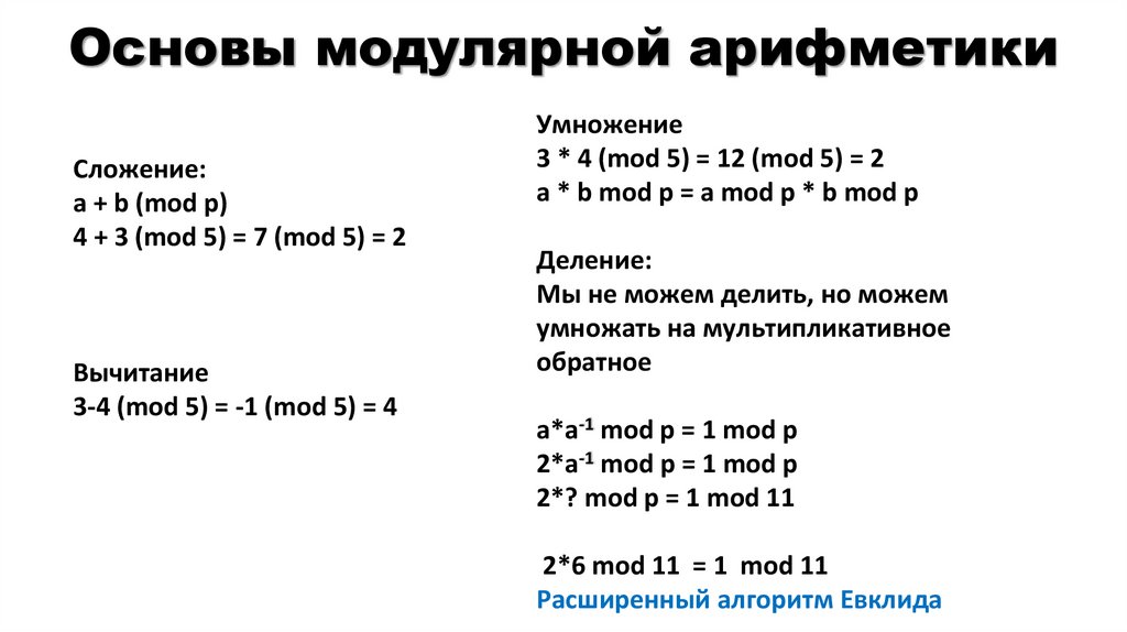 Основы модулярной арифметики