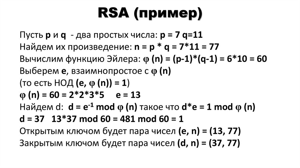RSA (пример)