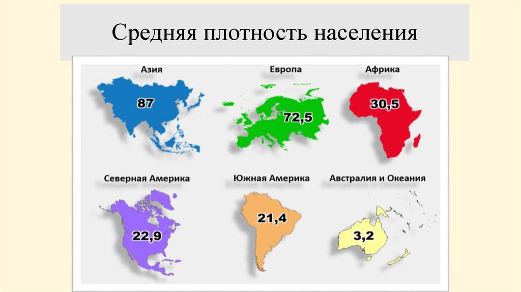 Средняя плотность населения