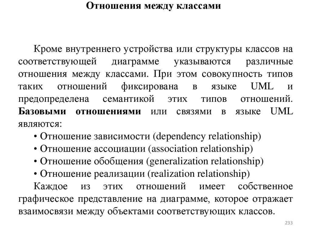 Отношения между классами