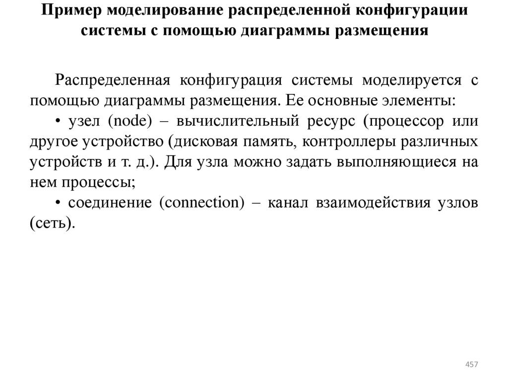 Пример моделирование распределенной конфигурации системы с помощью диаграммы размещения