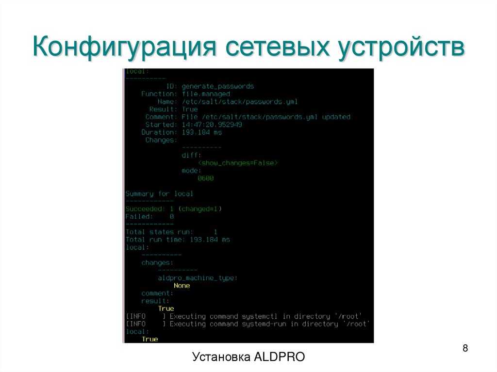 Конфигурация сетевых устройств