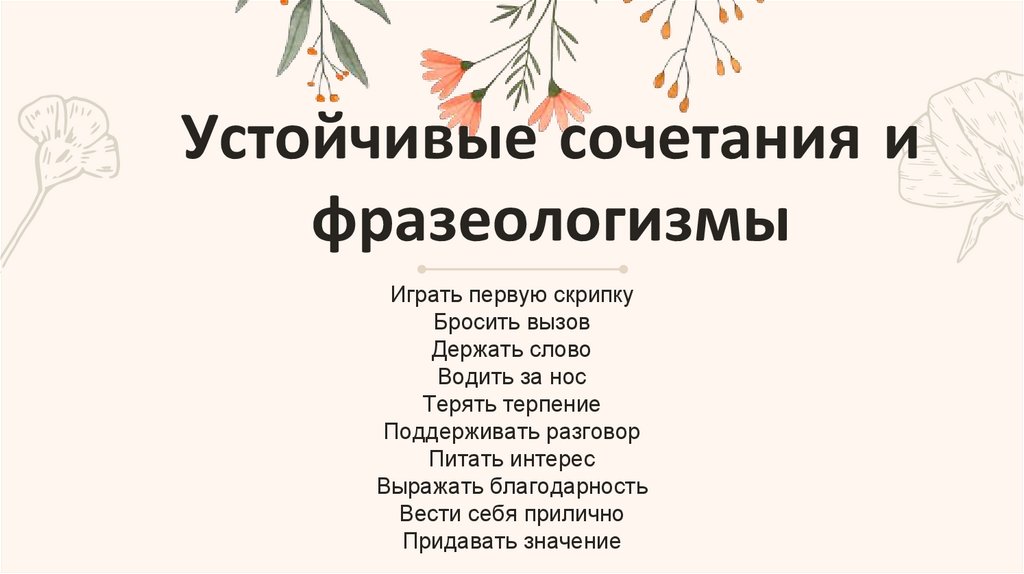 Устойчивые сочетания и фразеологизмы