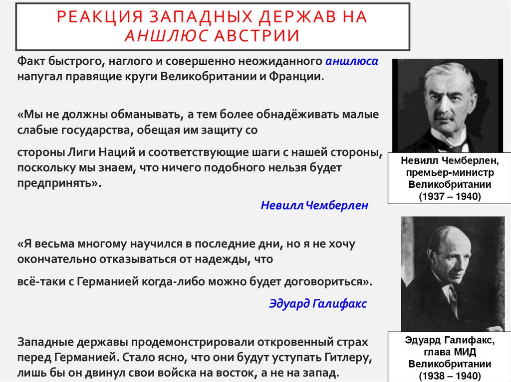 Реакция западных держав на аншлюс Австрии