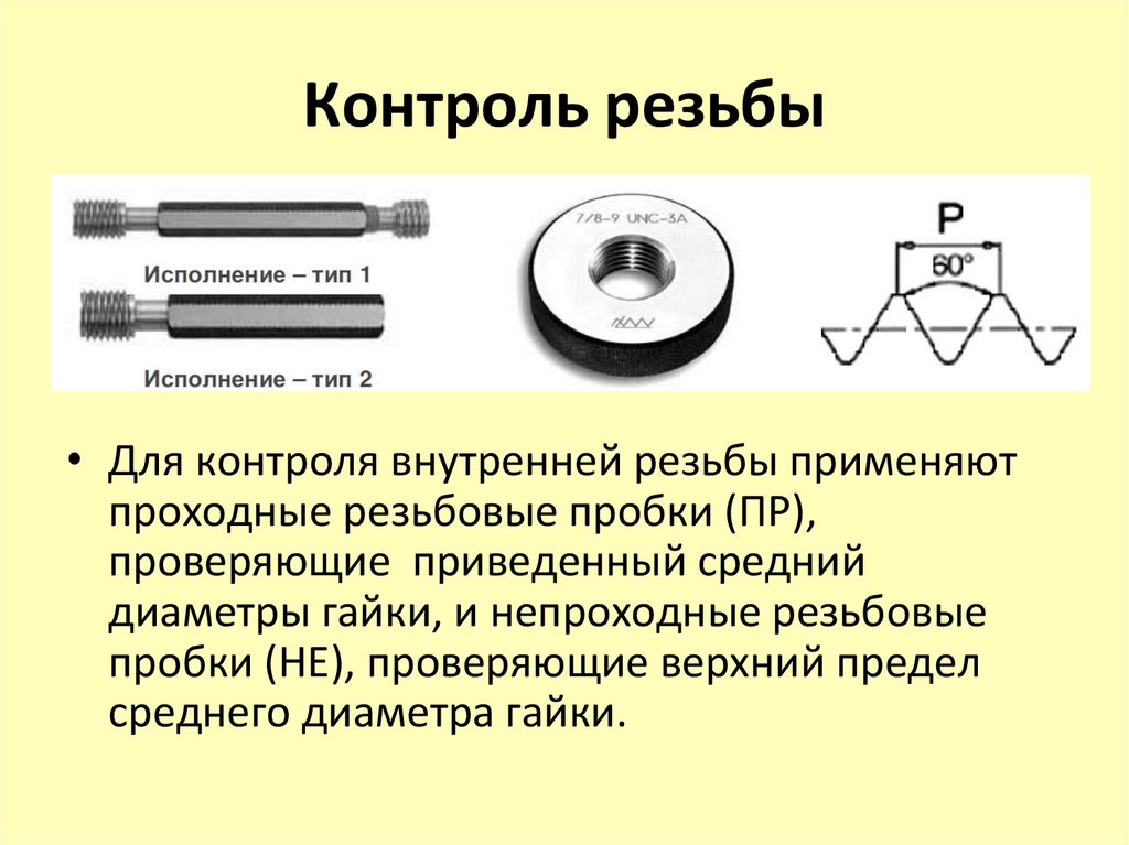 Контроль резьбы