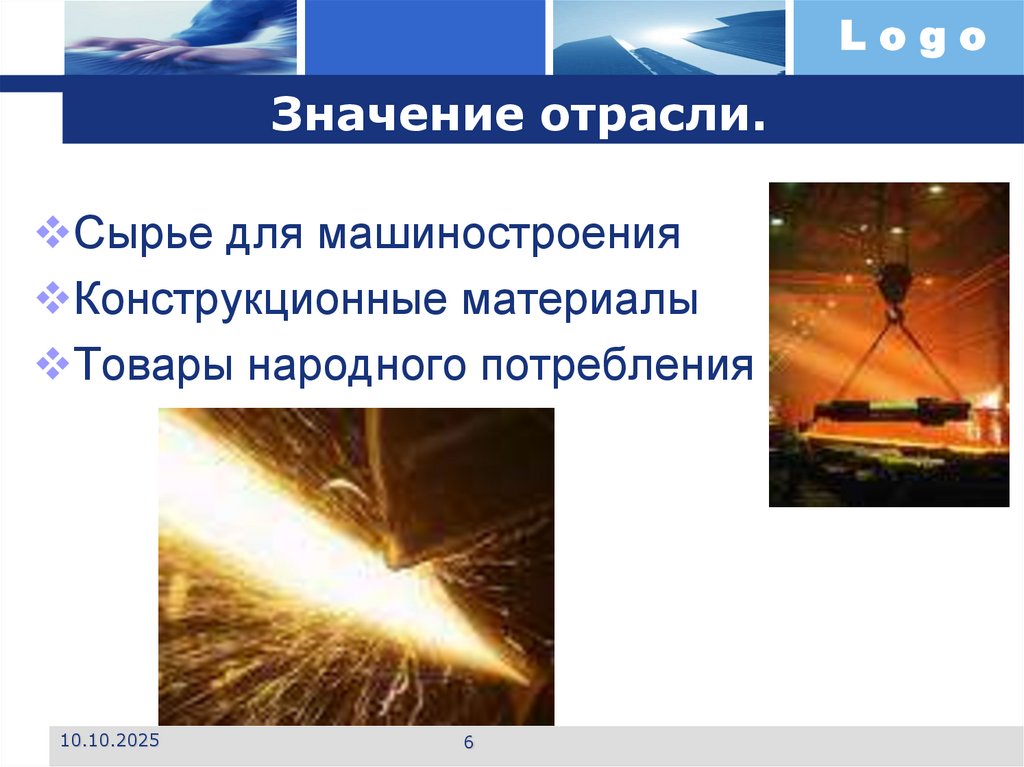 Значение отрасли.