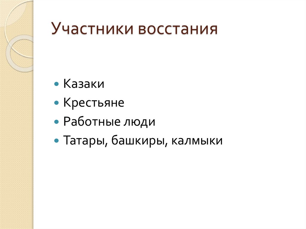 Участники восстания