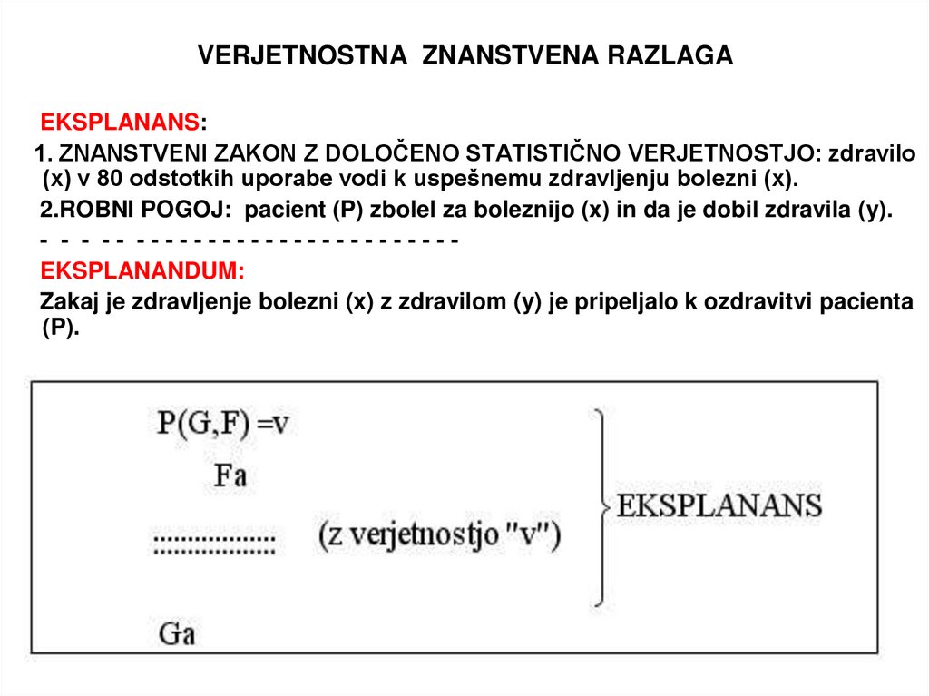 VERJETNOSTNA ZNANSTVENA RAZLAGA