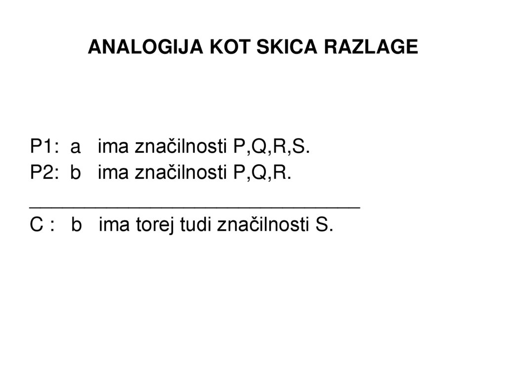 ANALOGIJA KOT SKICA RAZLAGE