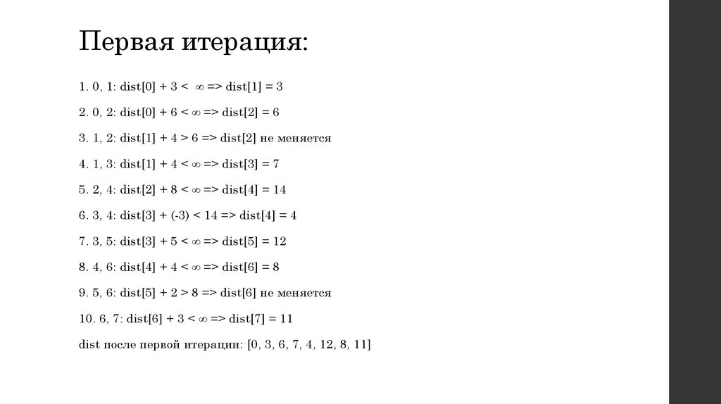 Первая итерация: