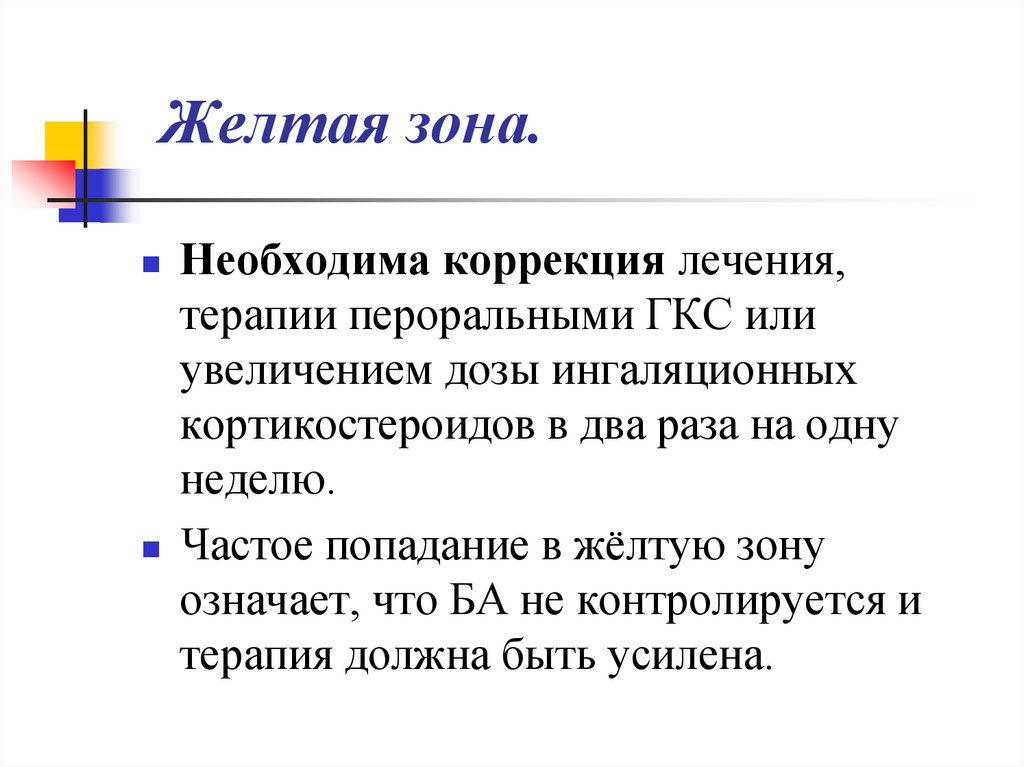 Желтая зона.