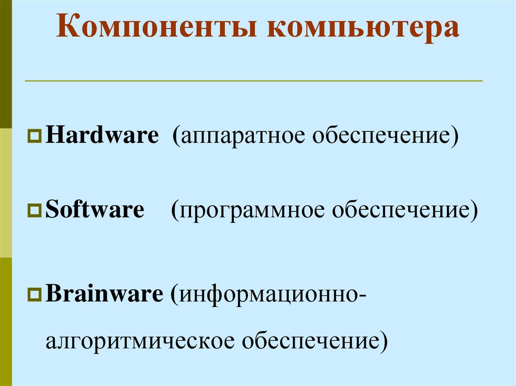 Компоненты компьютера