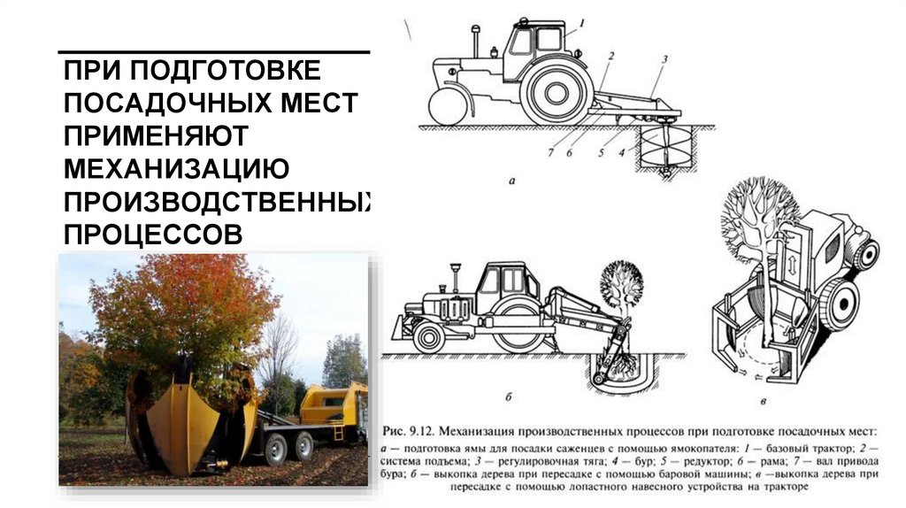 При подготовке посадочных мест применяют механизацию производственных процессов