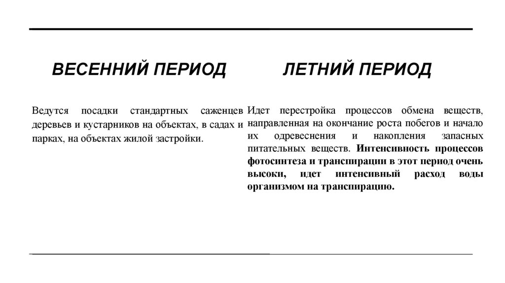 Весенний период