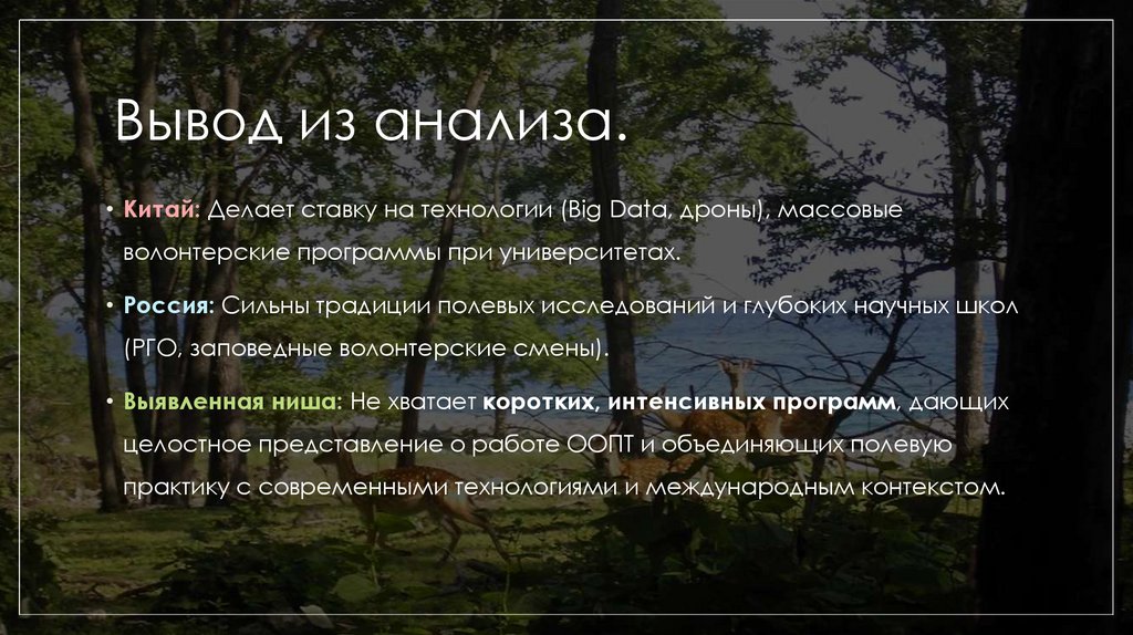 Вывод из анализа.