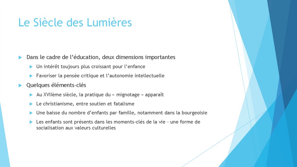 Le Siècle des Lumières
