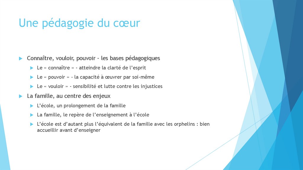 Une pédagogie du cœur