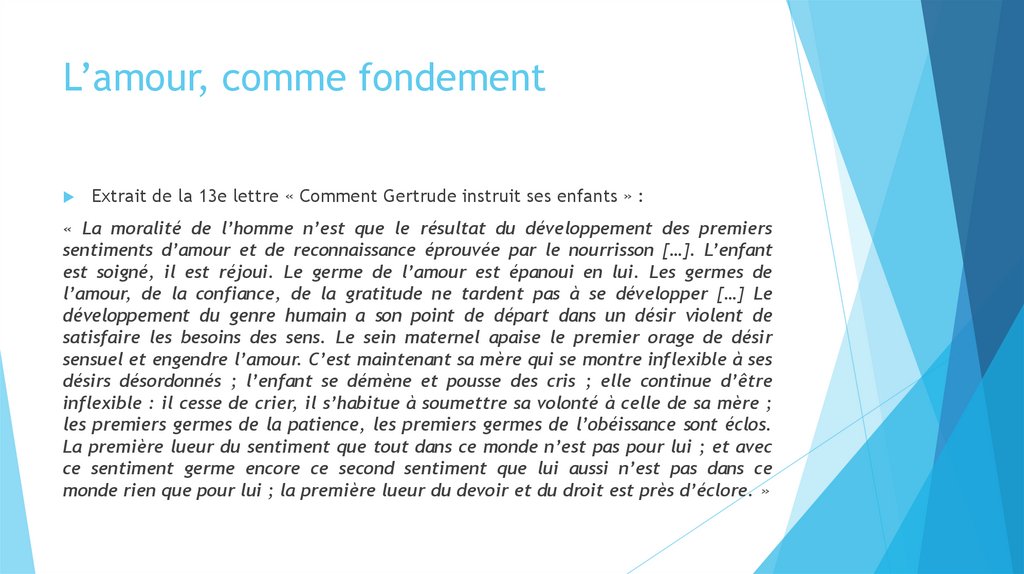 L’amour, comme fondement