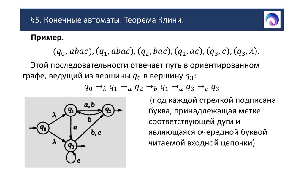 §5. Конечные автоматы. Теорема Клини.