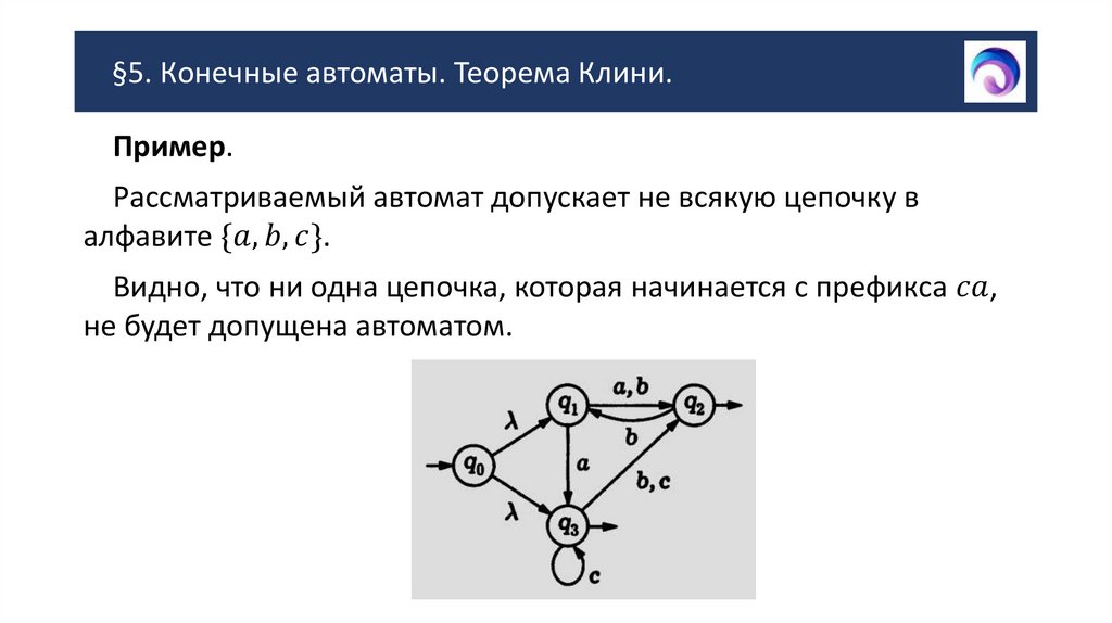 §5. Конечные автоматы. Теорема Клини.