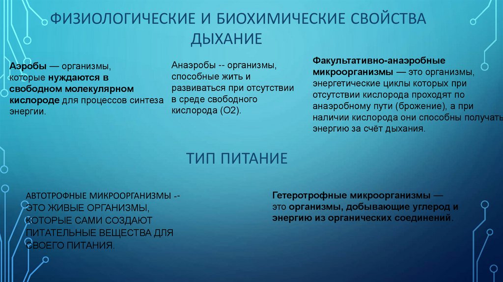 Физиологические и биохимические свойства