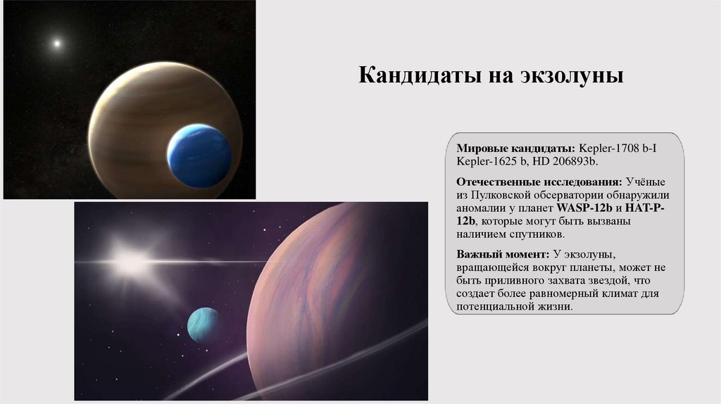 Кандидаты на экзолуны