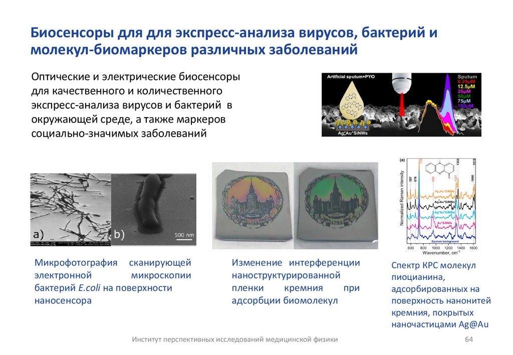 Биосенсоры для для экспресс-анализа вирусов, бактерий и молекул-биомаркеров различных заболеваний