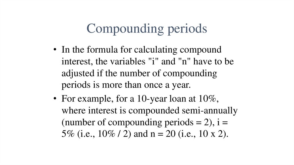 Compounding periods