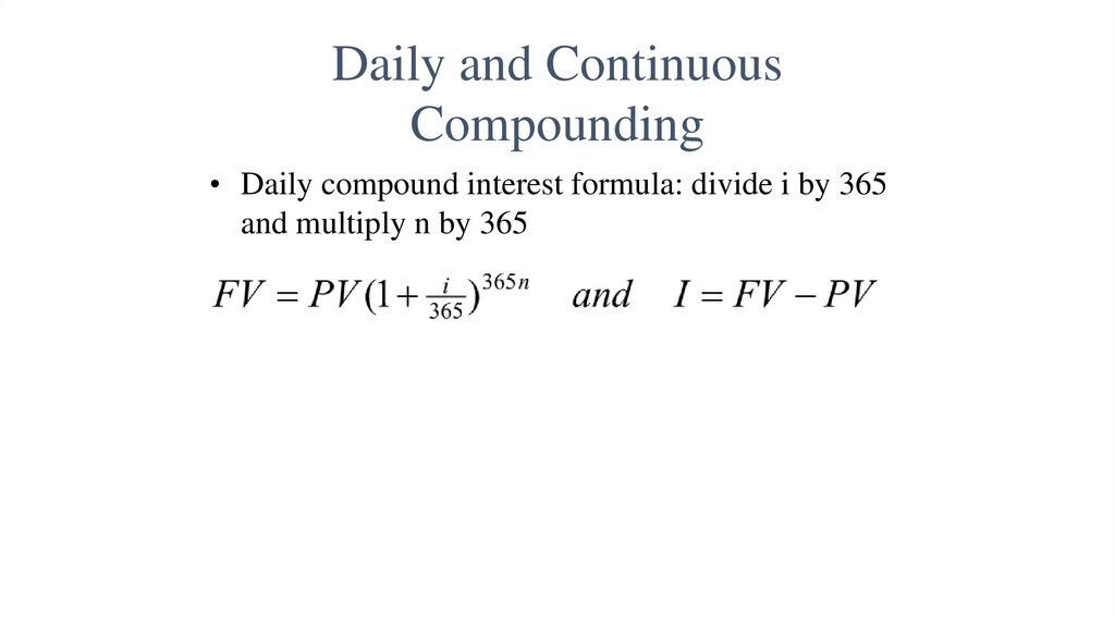 Daily and Continuous Compounding
