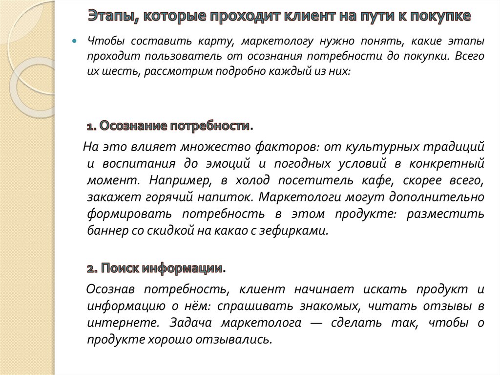 Этапы, которые проходит клиент на пути к покупке