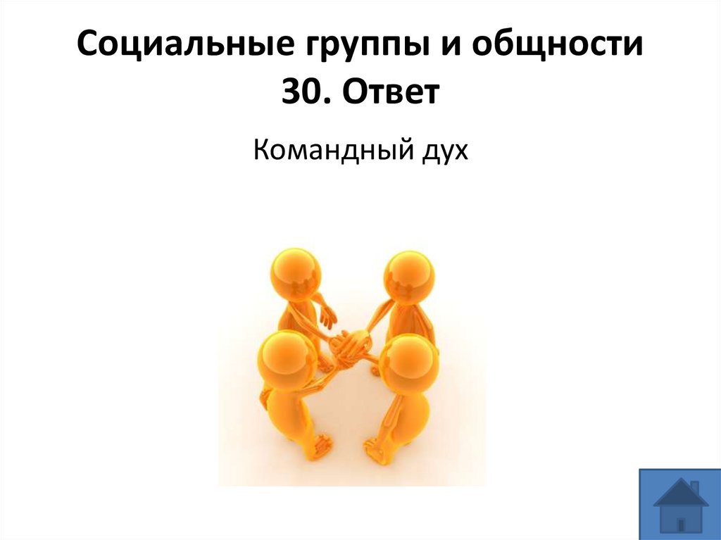 Социальные группы и общности 30. Ответ