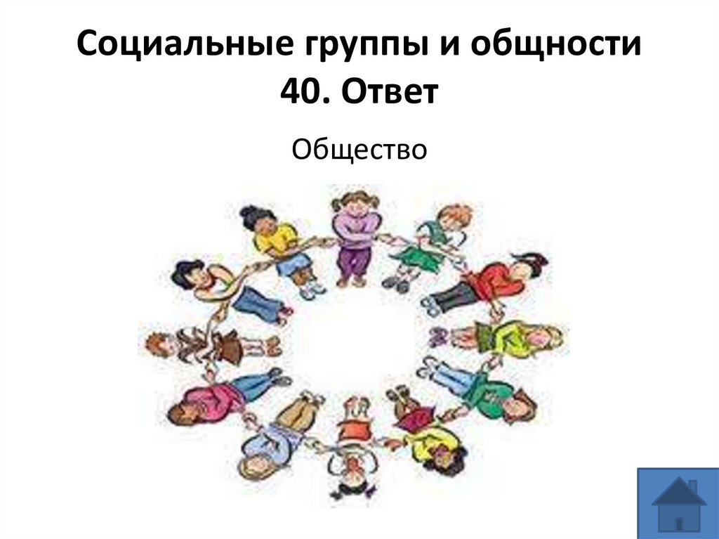 Социальные группы и общности 40. Ответ