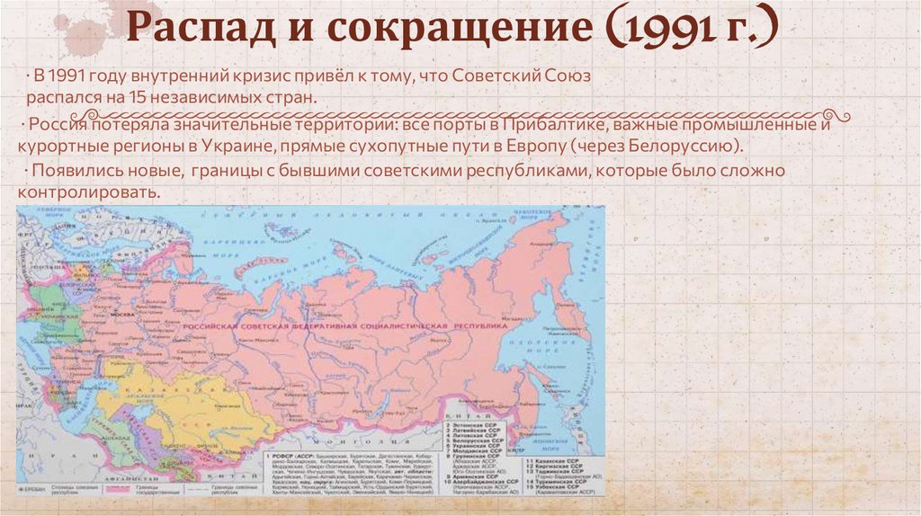 Распад и сокращение (1991 г.)