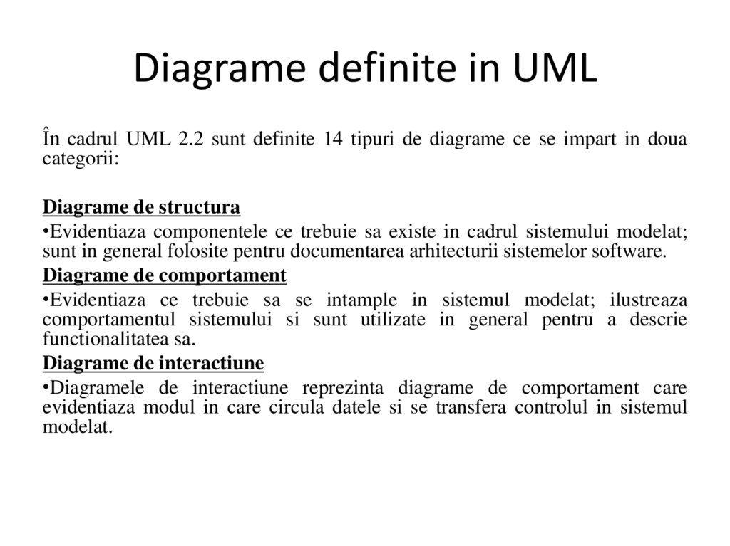 Diagrame definite in UML