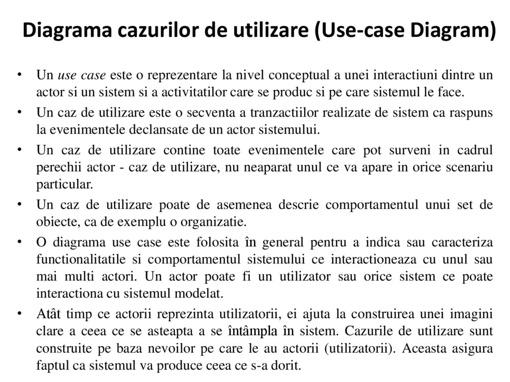 Diagrama cazurilor de utilizare (Use-case Diagram)