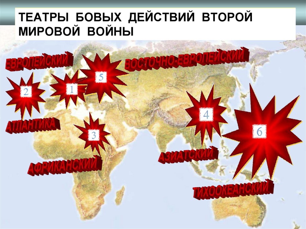 ТЕАТРЫ БОВЫХ ДЕЙСТВИЙ ВТОРОЙ МИРОВОЙ ВОЙНЫ