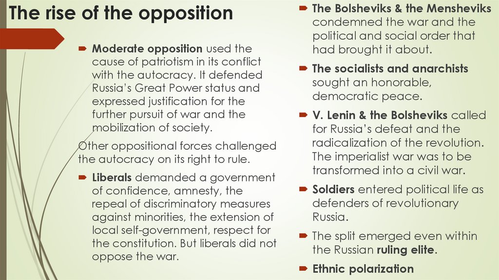 The rise of the opposition